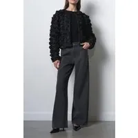 French Connection Verity Textured Short Jacket Black Maat: XS | Faux-Fur Jassen Outlet | Dames | Zwart