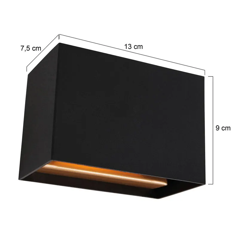 Kinkiet LED Muro 3365, czarny, kątowy, G9, 2700 K