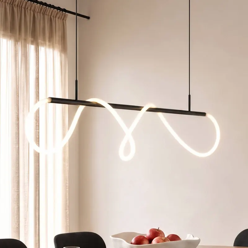 Lampa wisząca Lucande LED Kisune, czarny/biały, metal