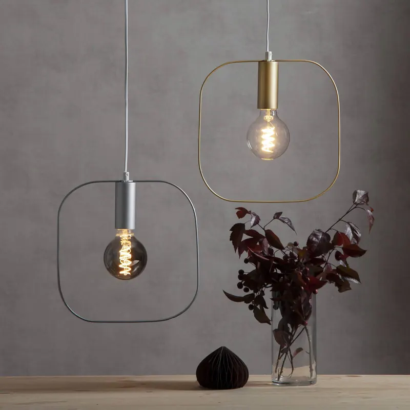 Lampa wisząca Shape z kwadratem, srebrna