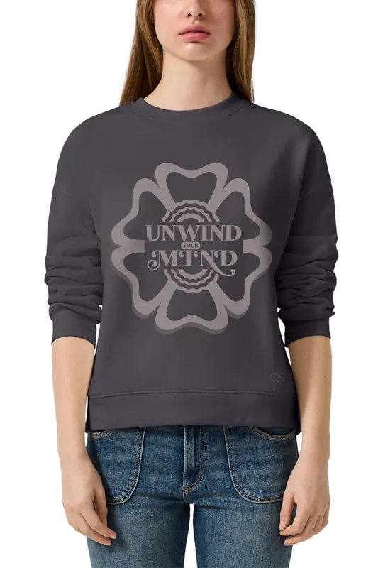s.Oliver -qs Sweatshirts Grey/black Maat: XL | Sweaters Outlet | Dames | Grijs