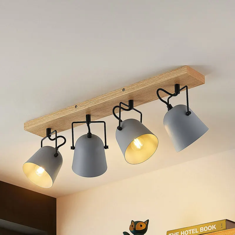 Lindby Adalin lampa sufitowa, 4-punktowa, szara