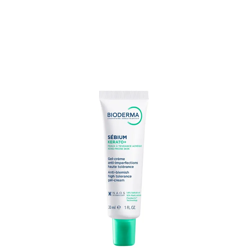 Bioderma Sebium Kerato+ Anti-Blemish Gel Cream Face Moisturiser for Spots, Redness and Post-Acne Marks 30ml