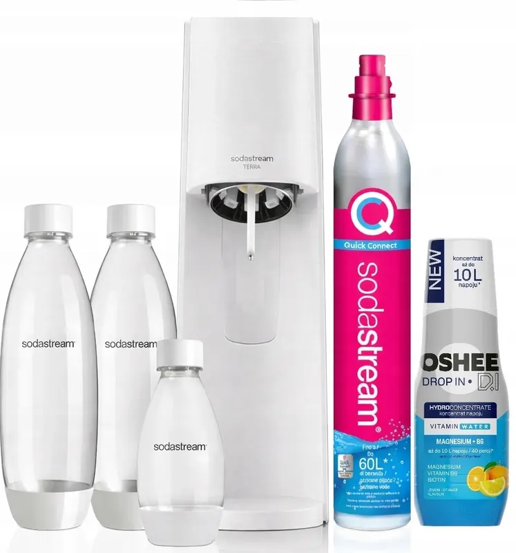 saturátor Sýtenej Vody SodaStream Terra sada 3 Fliaš CO2 Sirup