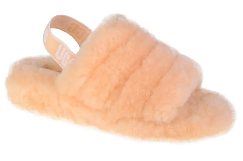 UGG Fluff Yeah Slide 1095119-PFZ, Damskie, Różowe, kapcie, skóra naturalna, rozmiar: 38