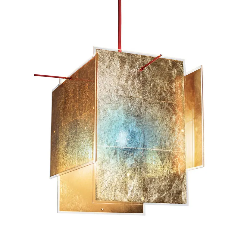 Złota lampa wisząca 24 Karat Blau 450 cm