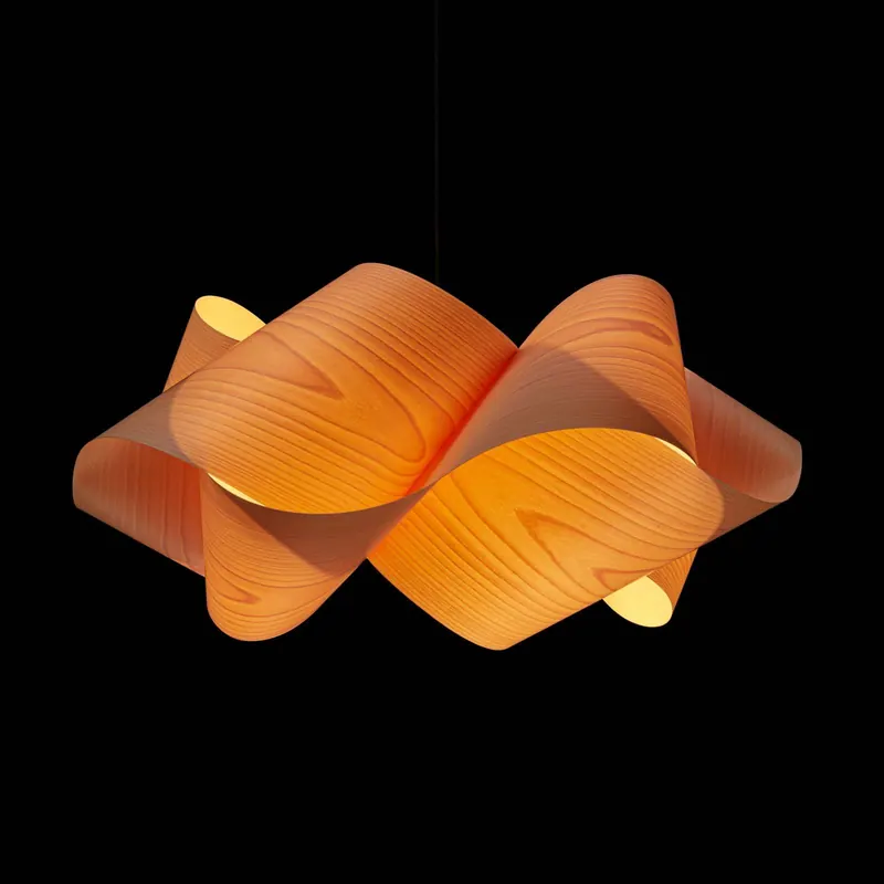LZF Swirl wisząca kabel czarny Ø54cm buk naturalny