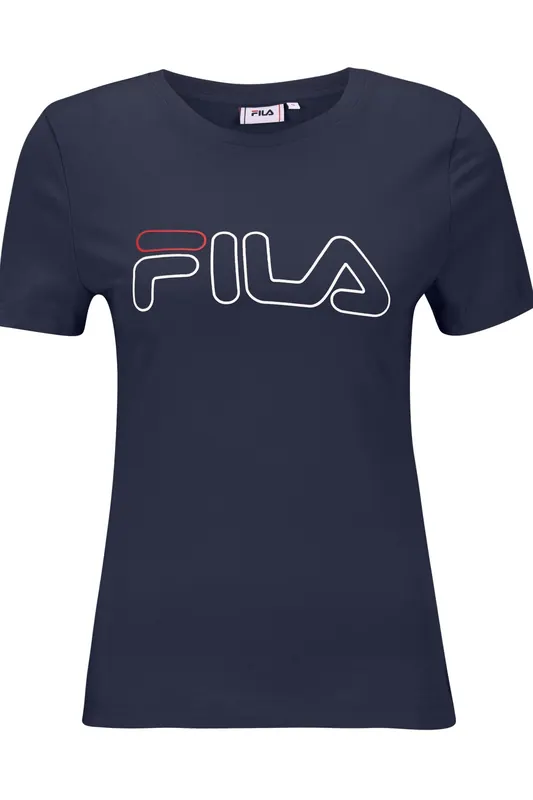 FILA Schilde Tee Black Iris Maat: S | Tops Outlet | Dames | Blauw