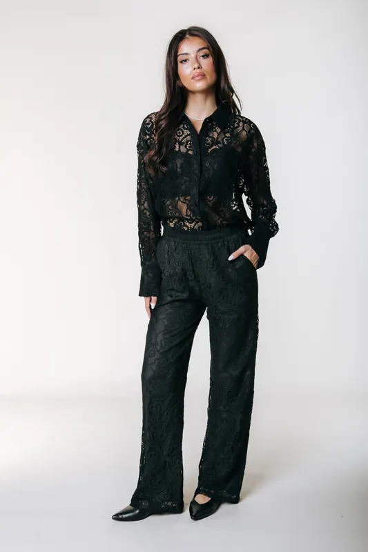 Colourful Rebel Melody Lace Pants Black Maat: M | Pantalons Outlet | Dames | Zwart