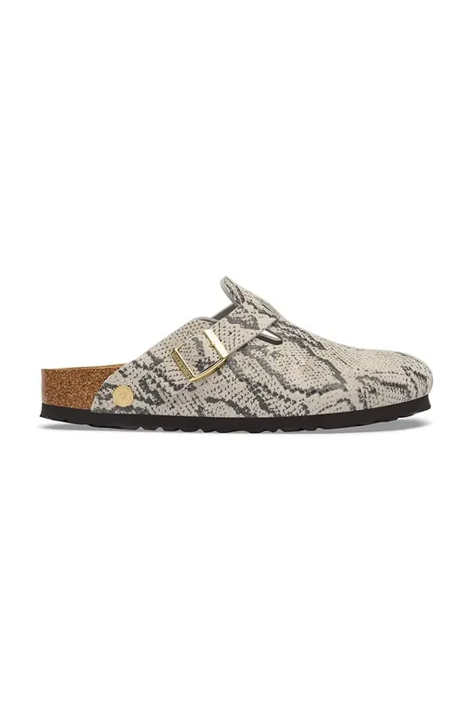 Birkenstock klapki mules damskie skórzane Boston Rivet Logo Suede Leather Snake