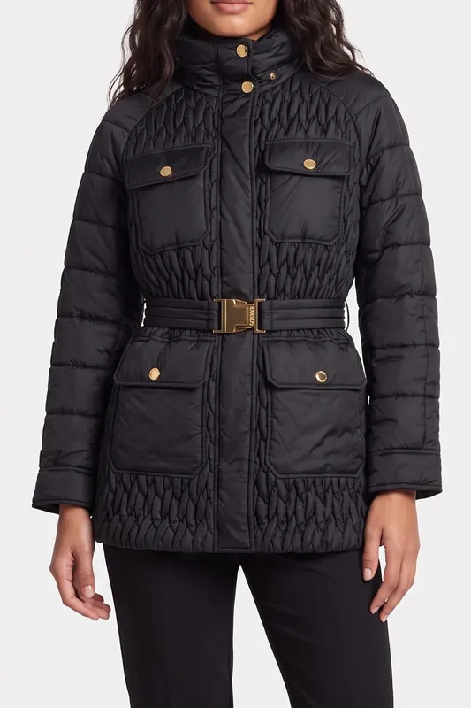 GUESS Iriel Padded Over Ja Jet Black A996 Maat: 42 | Winterjassen Outlet | Dames | Zwart