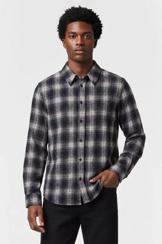 IRO Paris Leto Shirt Navy Multico Maat: 40 | Casual Overhemden Outlet | Heren | Blauw
