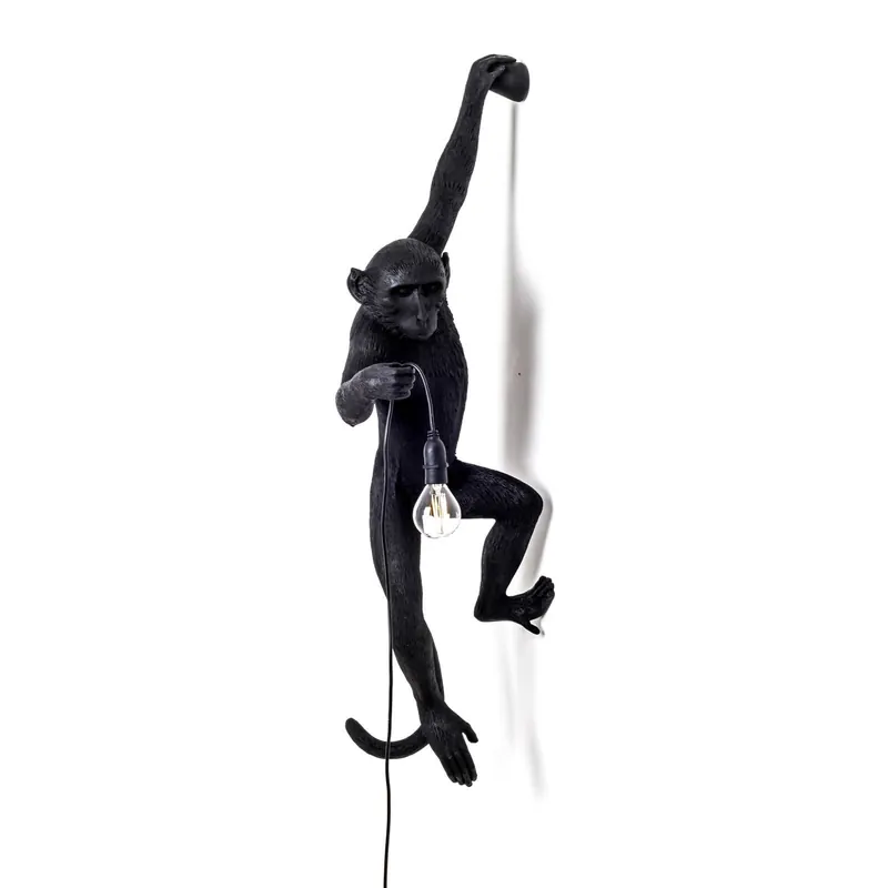 Kinkiet zewnętrzny LED Monkey Lamp, lewa czarna