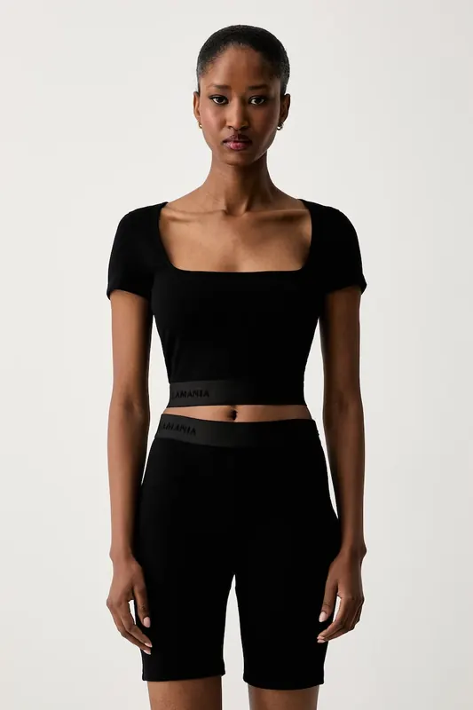 La Mania crop top damski z wiskozy LEX