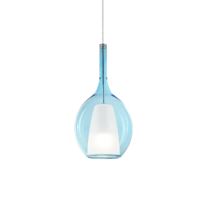 Ideal Lux Lampa wisząca Kalique 2, niebieska, Ø 18 cm, tworzywo sztuczne