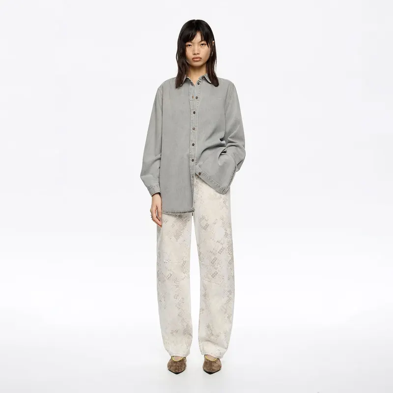 BARREL - Spodnie denim Snake szaro-brązowe