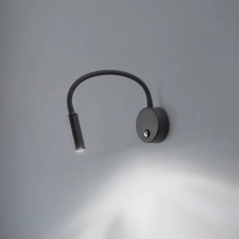 Lampa ścienna Lagos, 45 cm, czarna, lampka do czytania, regulowana, G9