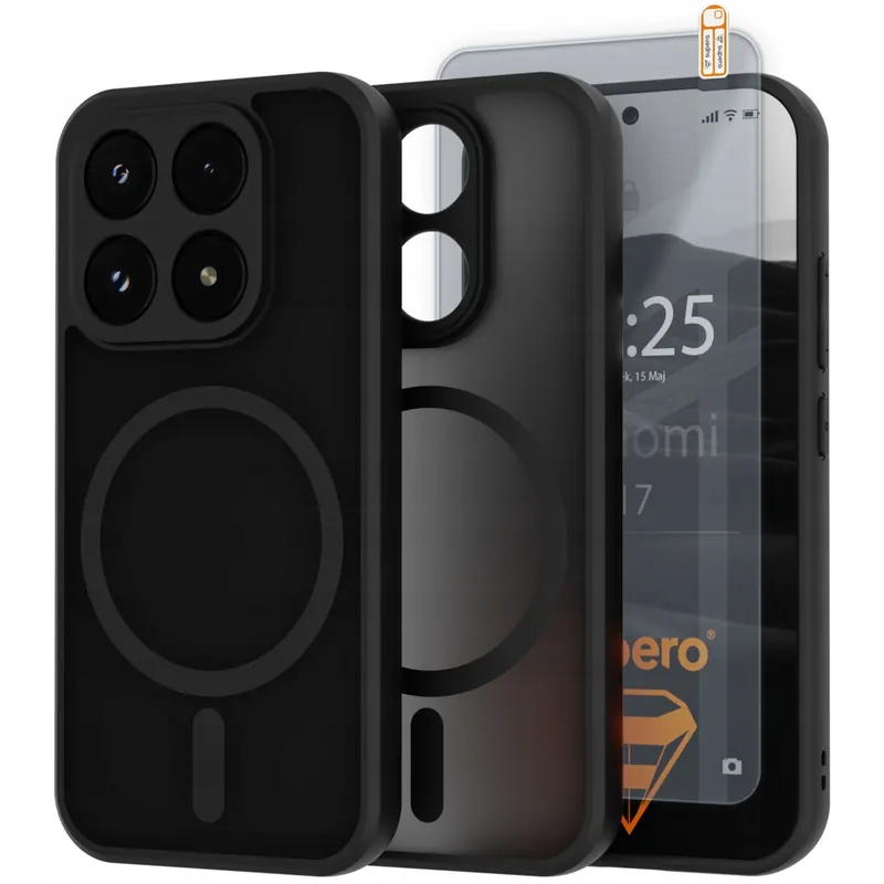 Etui magnetyczne do Xiaomi 17, matowe mocne, case do Magsafe ze szkłem 9h