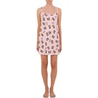 Moschino Allover Teddy Bear Twill Slip Pink Maat: S | Mini Jurken Outlet | Dames | Roze