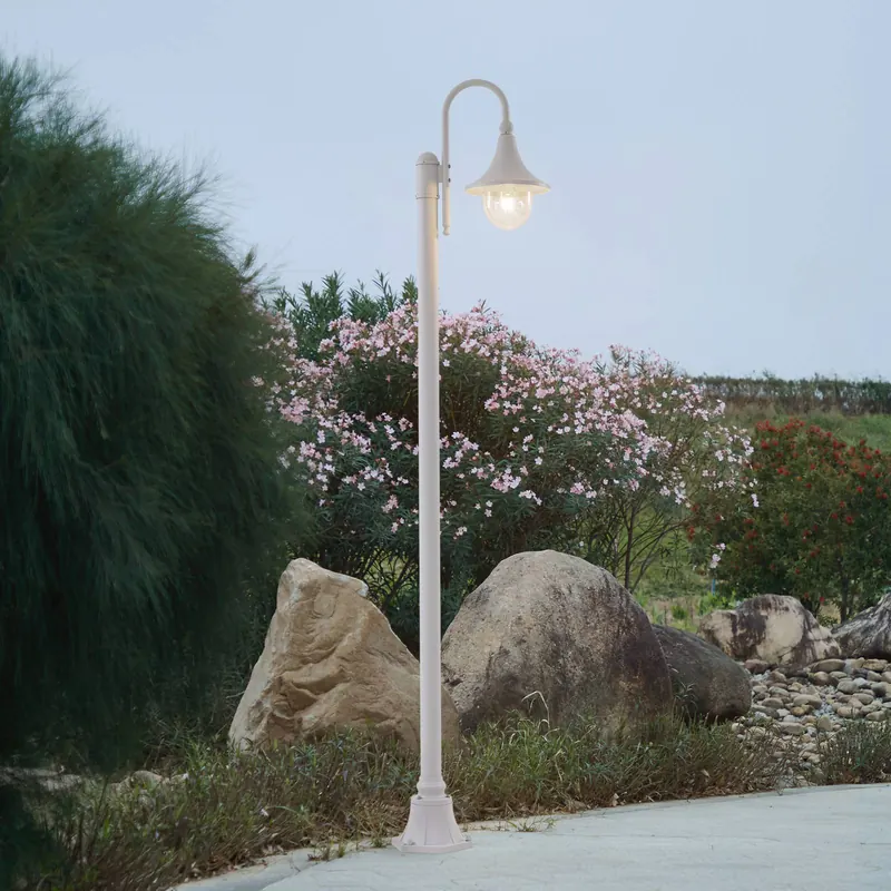 Lampa zewnętrzna Lindby Daphne, 220 cm, biały, metal, E27