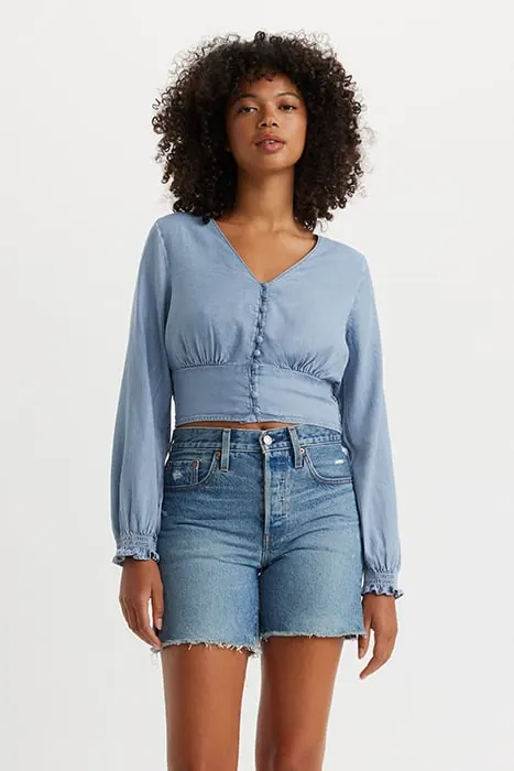 Levi's Tamara Blouse Blue Maat: S | Blouses Outlet | Dames | Blauw