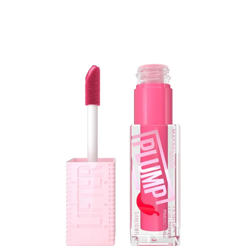 Maybelline Lifter Gloss Plumping Lip Gloss Lasting Hydration Formula With Hyaluronic Acid and Chilli Pepper (Various Shades) - Pink Sting
