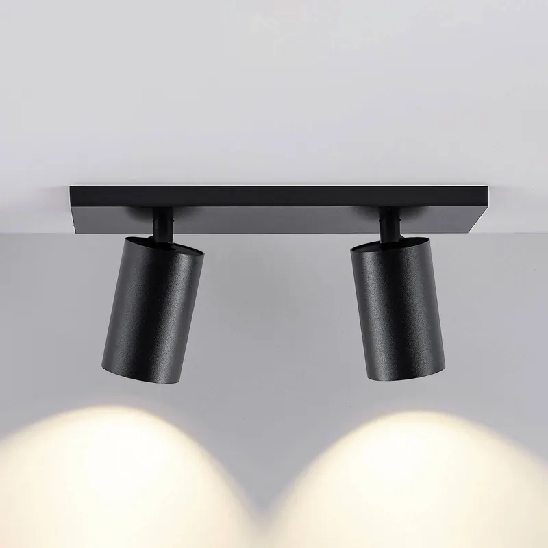 Reflektor sufitowy CAN TILT, czarny, 31 x 9 cm, 2-punktowy, metal GU10