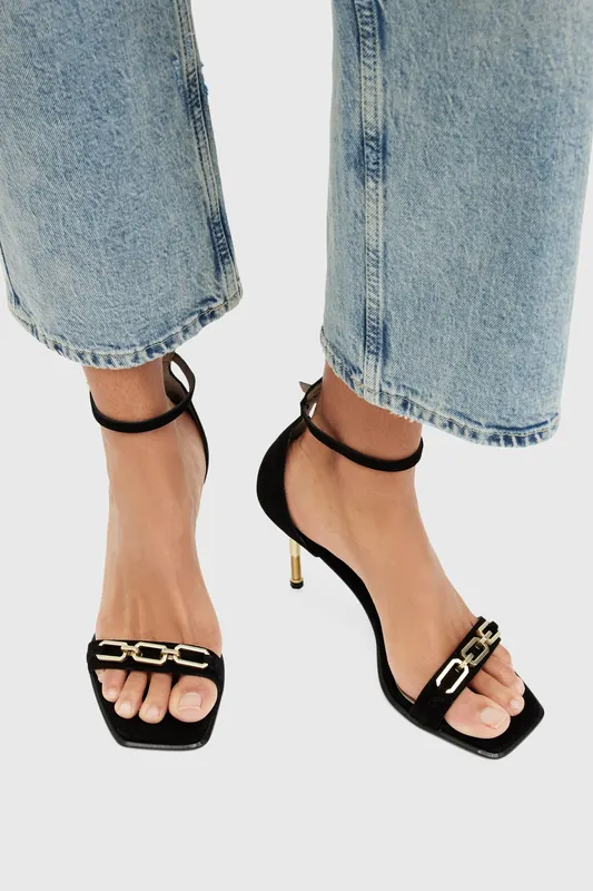 AllSaints Bridget Chain Sandal Black Maat: 36 | Sandalen Outlet | Dames | Zwart