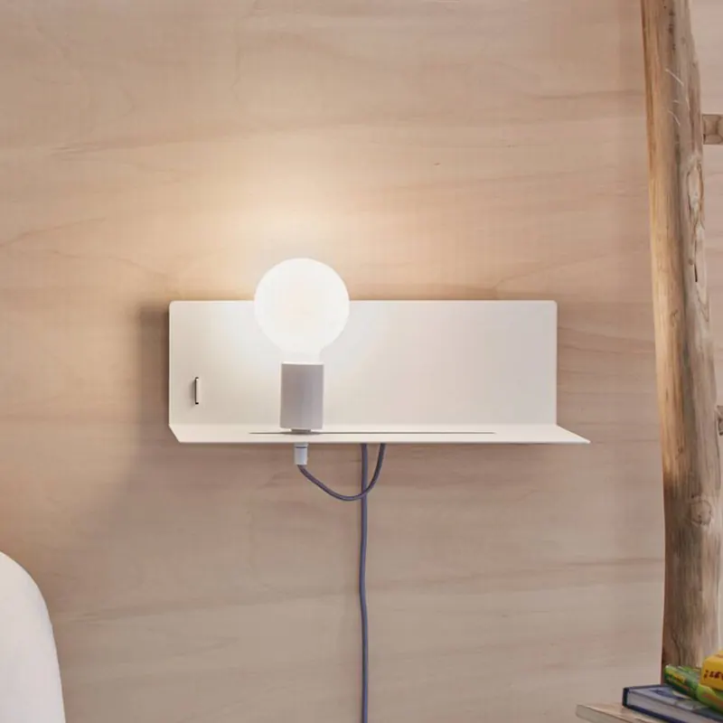 lampa ścienna Paulmann Devara, biała, 40 cm E27 Port USB