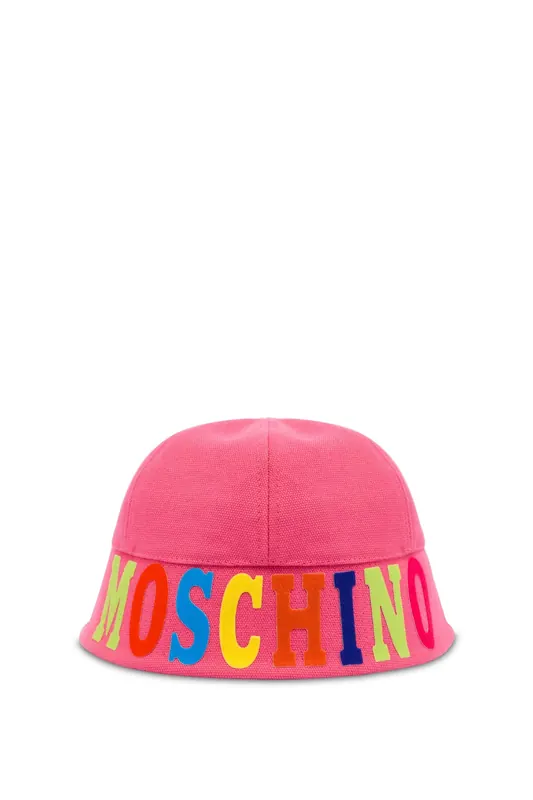 Moschino Multicolor Logo Canvas Hat Pink Maat: S | Petten Outlet | Heren | Roze