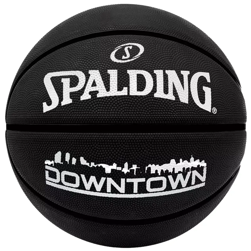 Spalding Downtown Ball 84634Z, Unisex, Czarne, piłki do koszykówki, Guma, rozmiar: 7