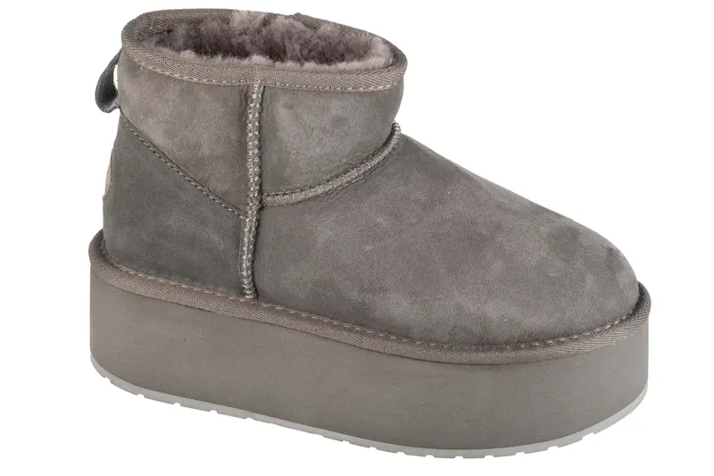 EMU Australia Stinger Micro Flatform W13082-CHAR, Damskie, Szare, buty zimowe, skóra zamszowa, rozmiar: 39