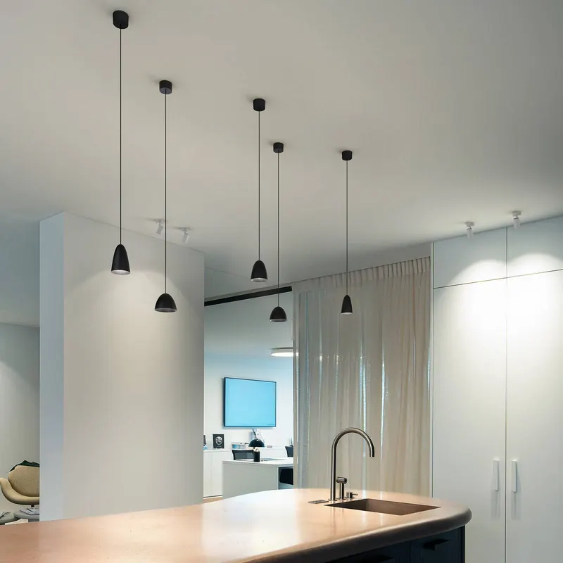 Żyrandol LED WEVER & DUCRÉ Cozy Zone 1.0, czarna, 2700 K