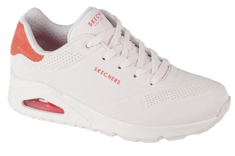 Skechers Uno - Pop Back 177092-WCRL, Damskie, Białe, buty sneakers, skóra syntetyczna, rozmiar: 36