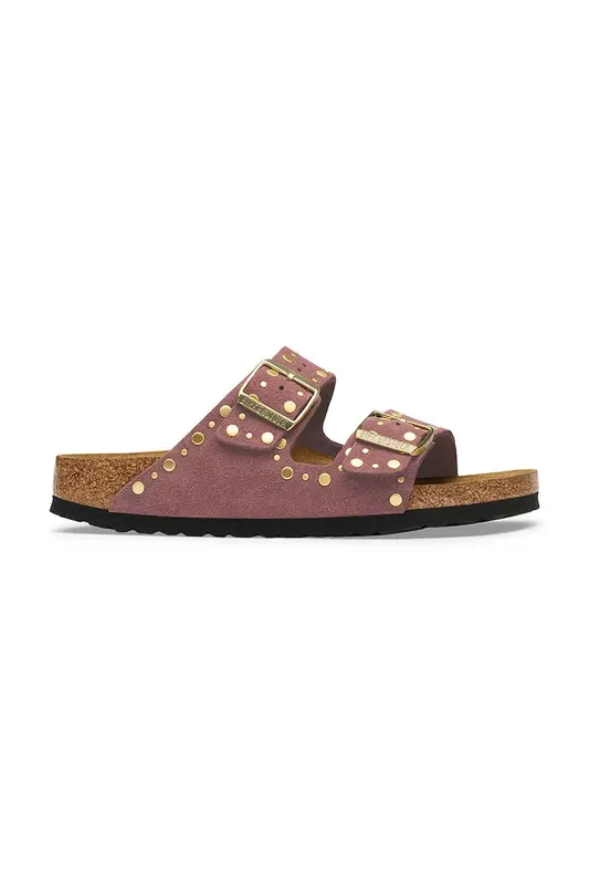 Birkenstock klapki damskie zamszowe Arizona Rivets Suede Leather