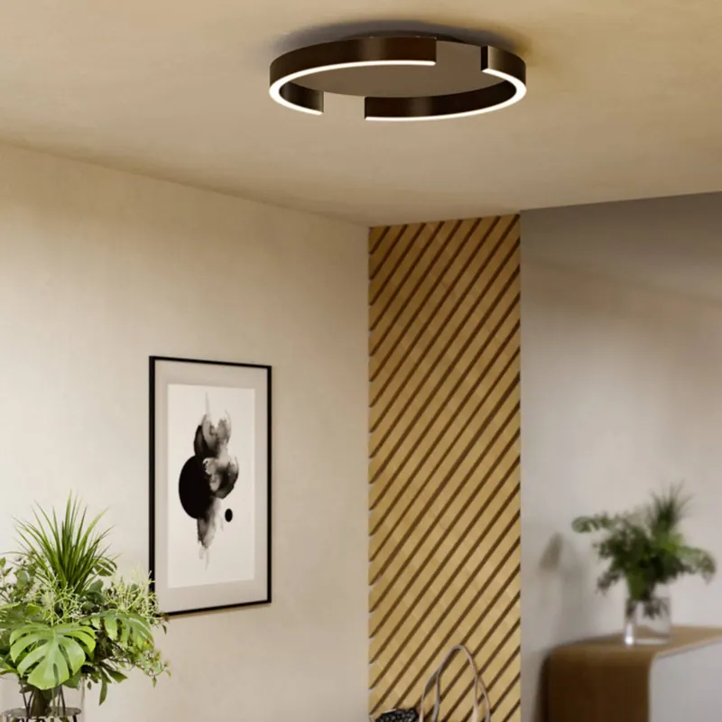 Lampa sufitowa LED EGLO COPERTINO, kolor brązowy, Ø 45 cm, metal, CCT