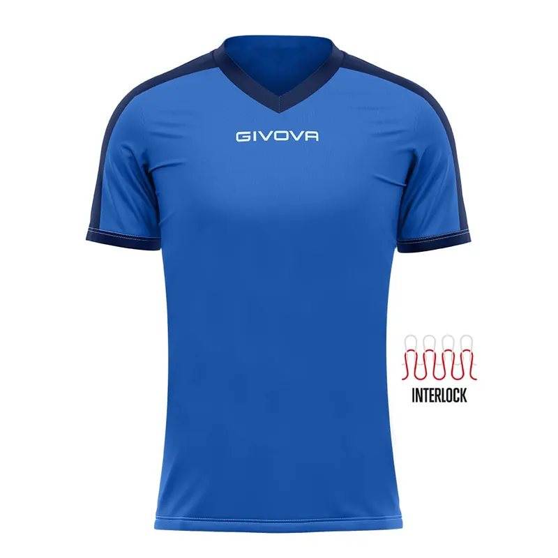 GIVOVA koszulka sportowa męska t-shirt treningowy MAC04 niebiesko-czarna (2XL)