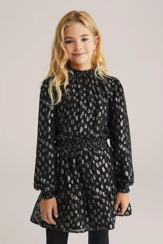 We Fashion Dress Short Black Maat: 122/128 | Jurken Outlet | kids | Zwart