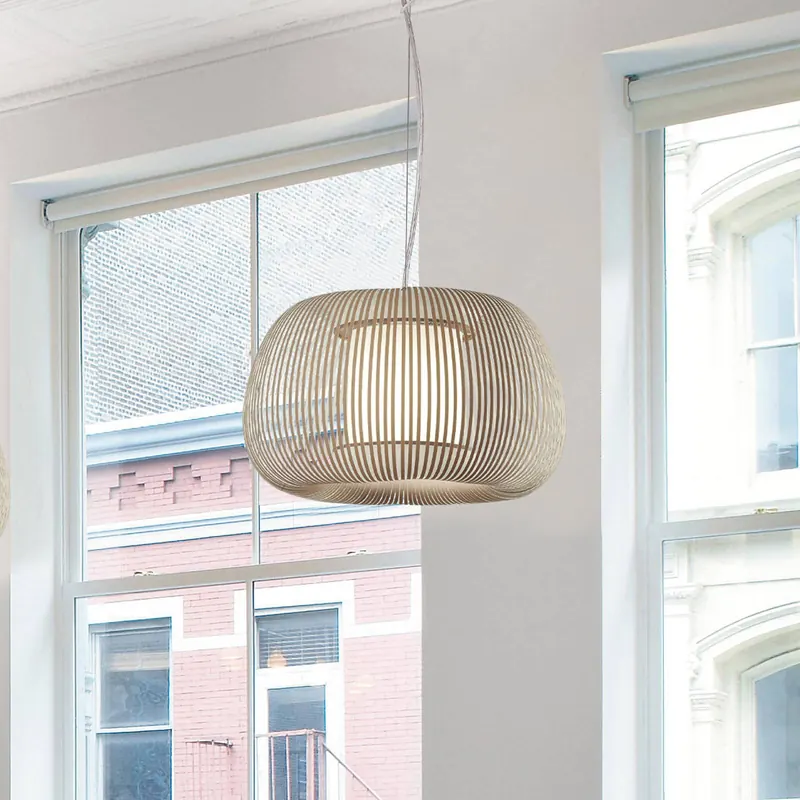 Lampa wisząca Mirta, klosz wykonany z akrylowych nitek, szary, Ø 38 cm