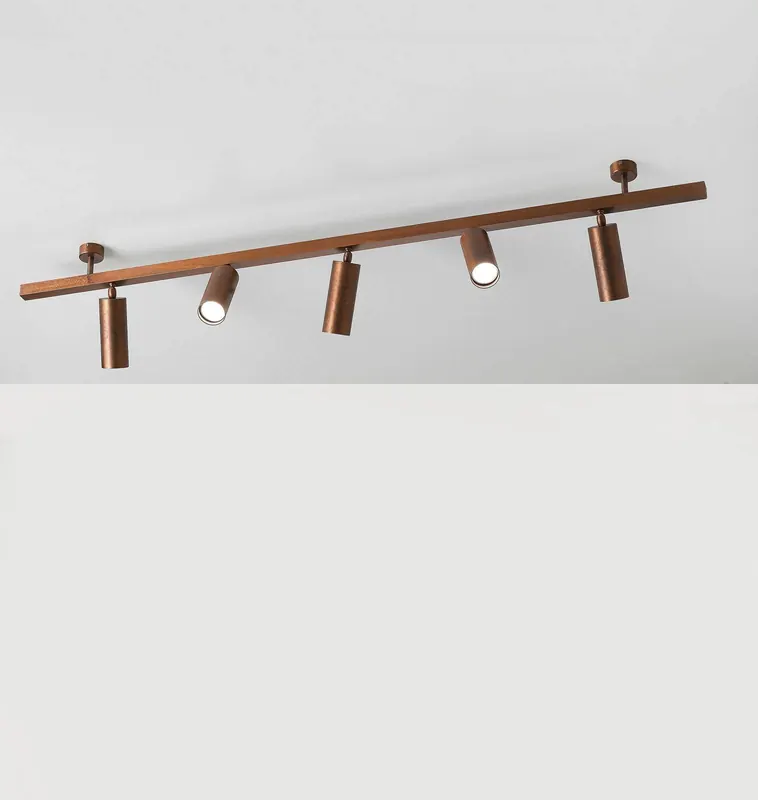 Lampa sufitowa 7534, drewno brązowane, 5-punktowa, GU10