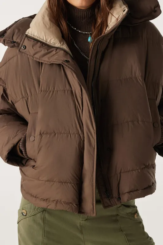 BA&SH Down Jacket Choco Maat: XS | Winterjassen Outlet | Dames | Bruin