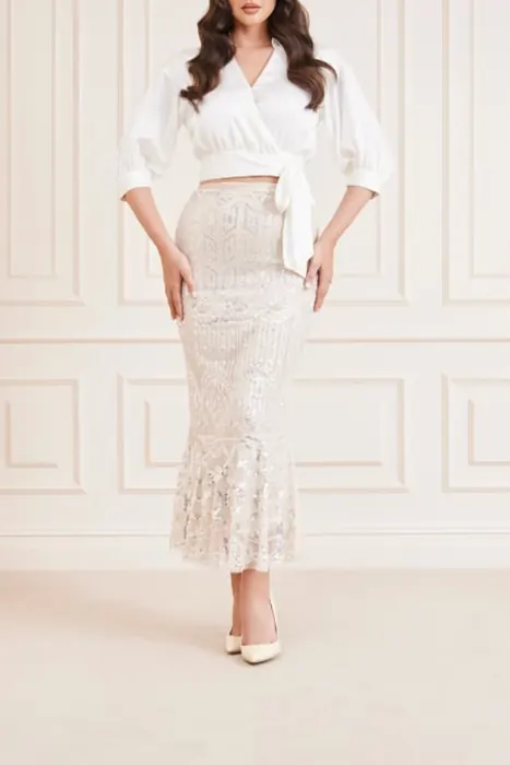GUESS Marciano By  Crystaembroidered Crystal Buffy Mini Skirt Maat: 38 | Midi Rokken Outlet | Dames | Grijs