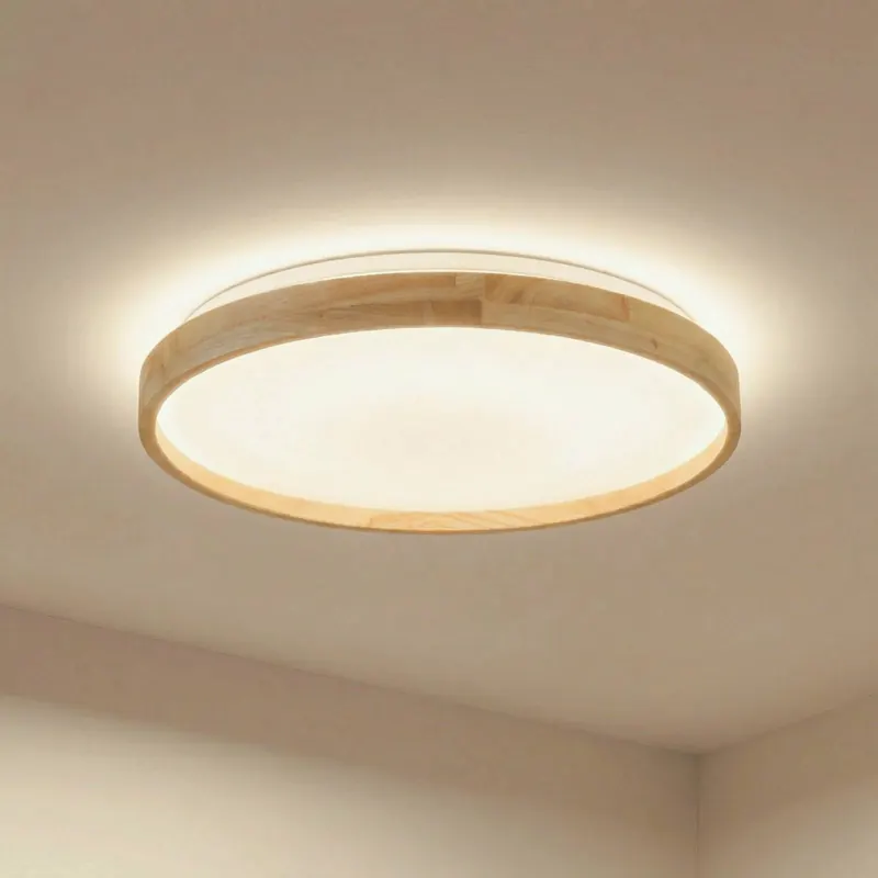 Lindby Smart lampa sufitowa LED Mirren drewno Ø49,5cm CCT Tuya