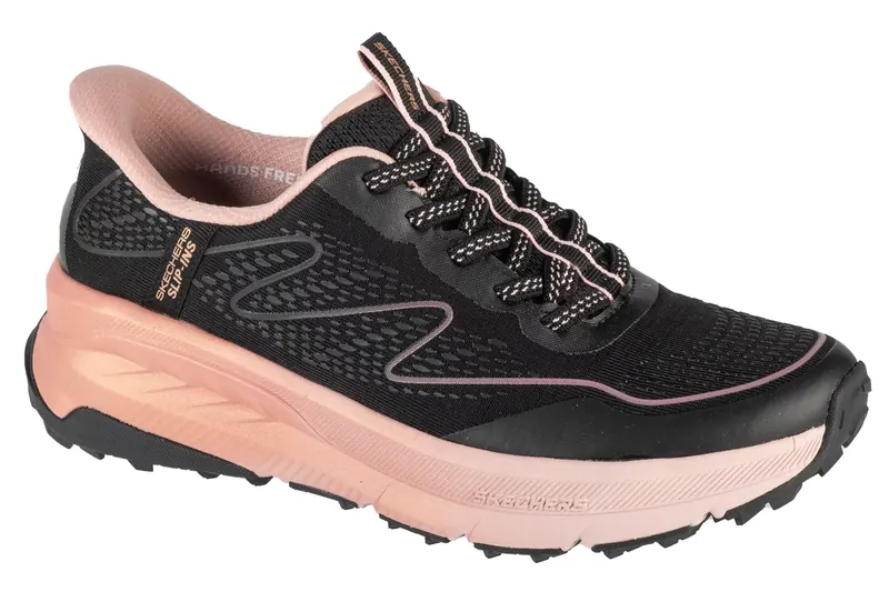 Skechers Slip-Ins: Switch Back - Mist 180157-BKPK, Damskie, Czarne, buty sneakers, tkanina, rozmiar: 35