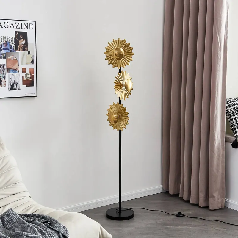 Lampa stojąca Lindby Senmia w kolorze złotym, 3-punktowa