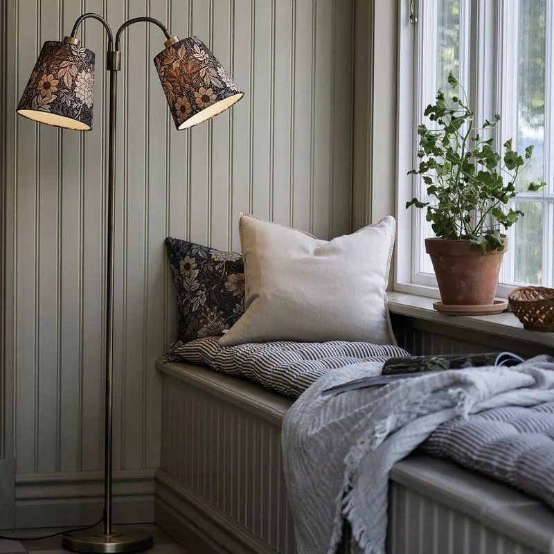 PR Home lampa podłogowa Amy mosiądz Sofia Dahlia brąz 150cm 2szt.