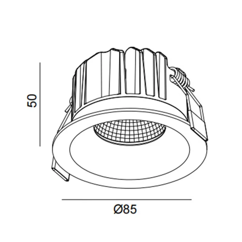 Downlight wpuszczany SLC LED OnePro Soft, biały, 4000 K, aluminium