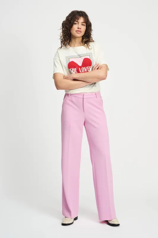 POM Amsterdam Pants - Wide Leg Rose Pink Maat: 40 | Pantalons Outlet | Dames | Roze