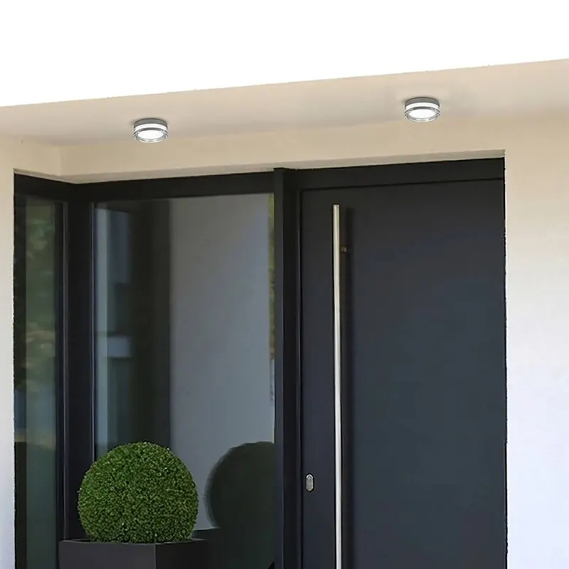 Kinkiet LED CMD 9054, antracyt/przezroczysty, Ø 13 cm, CCT, IP65