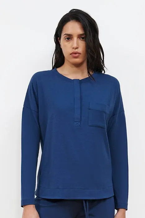 Femilet Nw Top Tshirt Ls Ceramic Maat: 44 | Nachtmode Outlet | Dames | Blauw
